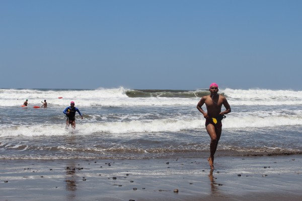 Bayardo during an ISLA lifeguard training course in Nicaragua.