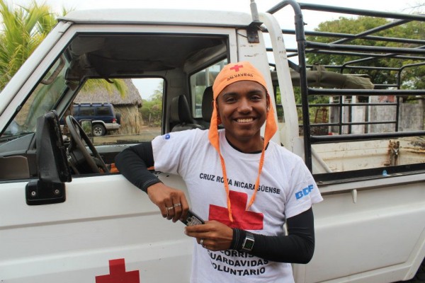 Miguel volunteering for the Red Cross of Nicaragua.